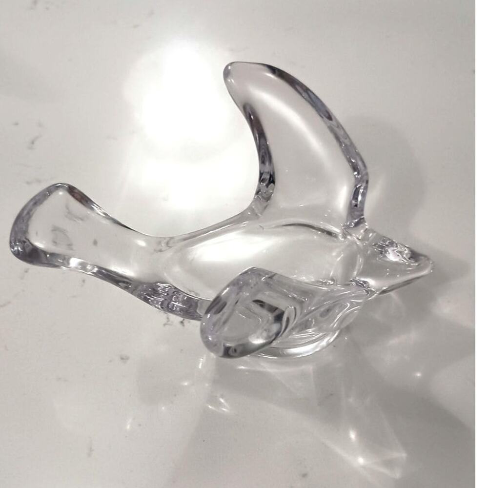 Vintage house Crystal Dove bowl collector  holiday elegant Regencycore trinket